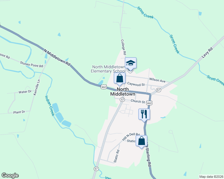 map of restaurants, bars, coffee shops, grocery stores, and more near 3280 North Middletown Road in Paris