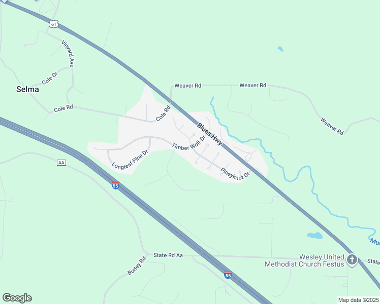 map of restaurants, bars, coffee shops, grocery stores, and more near 109 Calamadi Circle in Festus