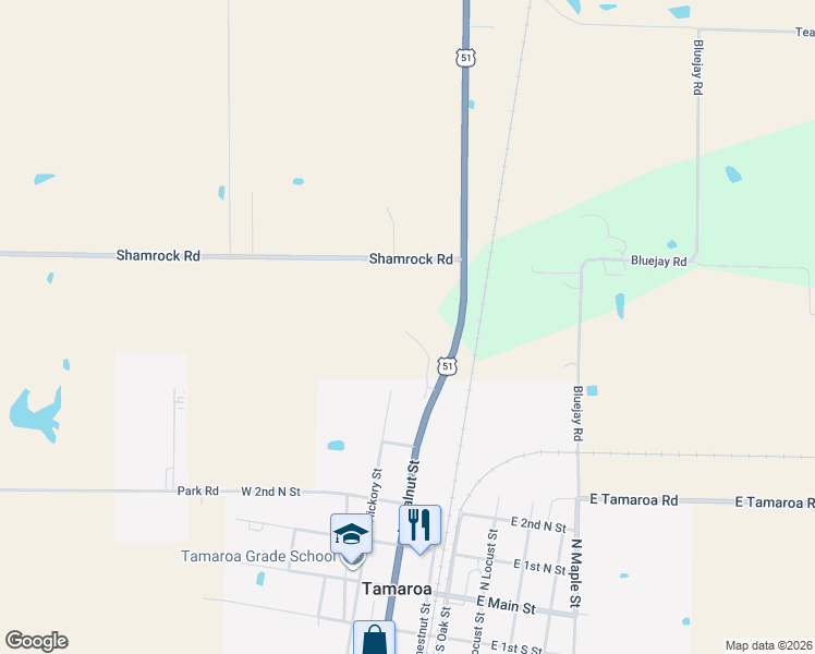 map of restaurants, bars, coffee shops, grocery stores, and more near 5469 Pelican Road in Tamaroa