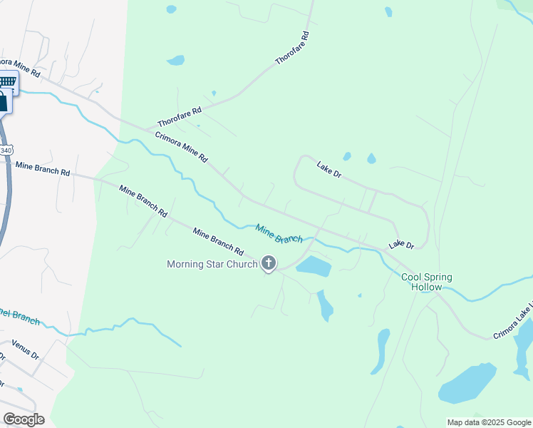 map of restaurants, bars, coffee shops, grocery stores, and more near 435 Crimora Mine Road in Crimora