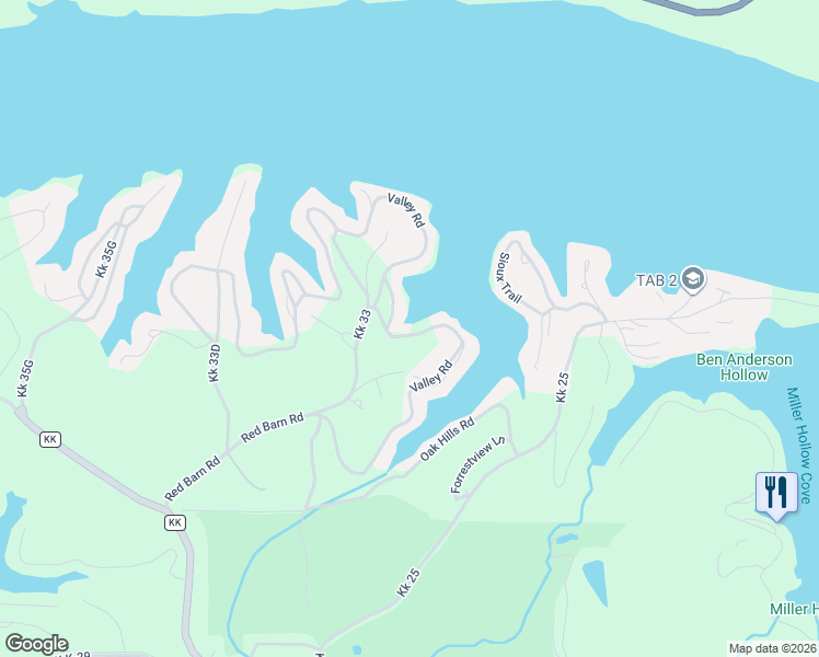 map of restaurants, bars, coffee shops, grocery stores, and more near Kk 33D in Osage Beach