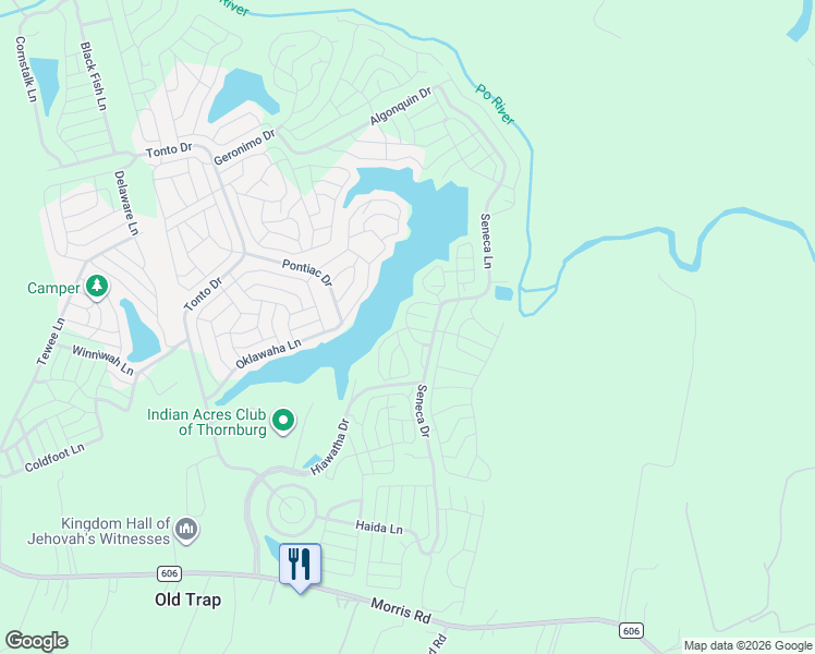 map of restaurants, bars, coffee shops, grocery stores, and more near Big Cloud Lane in Spotsylvania County