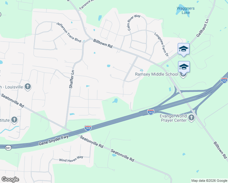 map of restaurants, bars, coffee shops, grocery stores, and more near 11715 Beacon Court in Louisville