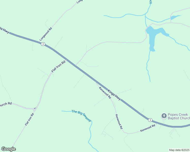 map of restaurants, bars, coffee shops, grocery stores, and more near 8363 Kings Highway in Montross