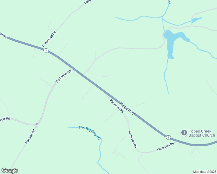 map of restaurants, bars, coffee shops, grocery stores, and more near 8363 Kings Highway in Montross