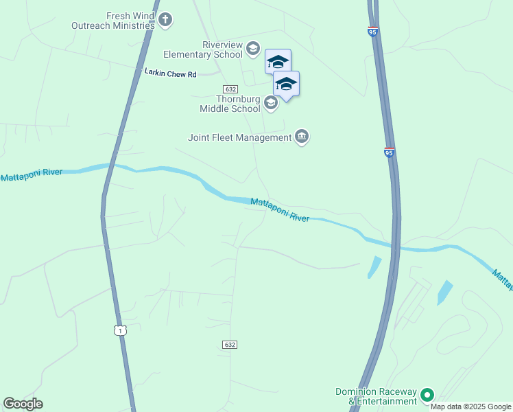 map of restaurants, bars, coffee shops, grocery stores, and more near 6908 South Roxbury Mill Road in Spotsylvania