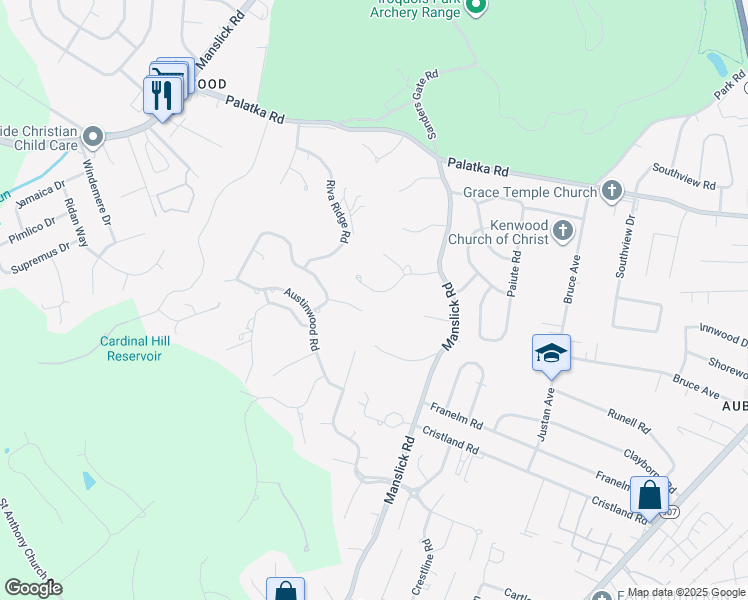 map of restaurants, bars, coffee shops, grocery stores, and more near 1222 Constitution Drive in Louisville
