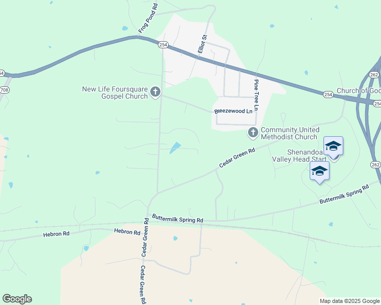 map of restaurants, bars, coffee shops, grocery stores, and more near 58 Wendell Lane in Staunton