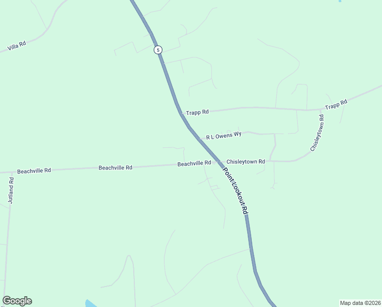 map of restaurants, bars, coffee shops, grocery stores, and more near 48680 Beachville Road in Saint Inigoes