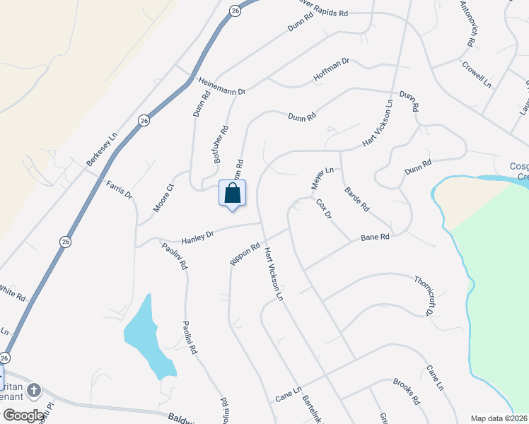 map of restaurants, bars, coffee shops, grocery stores, and more near 3421 Hart Vickson Lane in Valley Springs