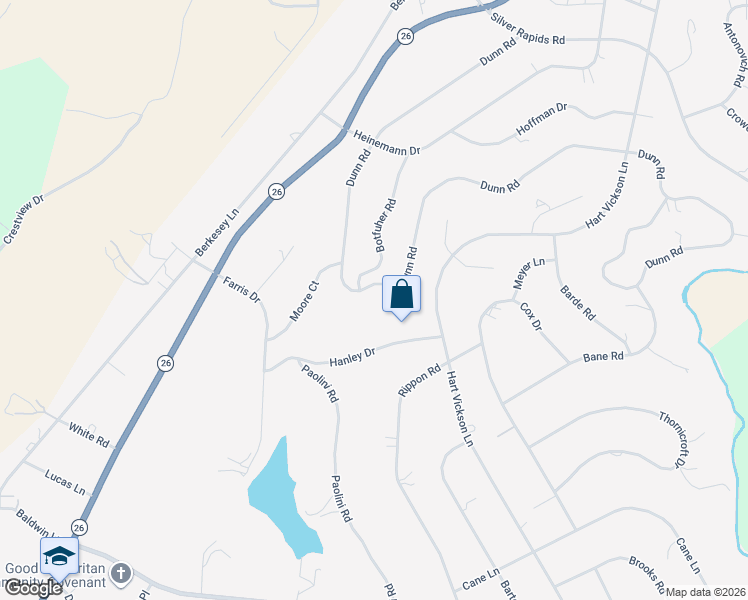 map of restaurants, bars, coffee shops, grocery stores, and more near 3456 Dunn Road in Valley Springs