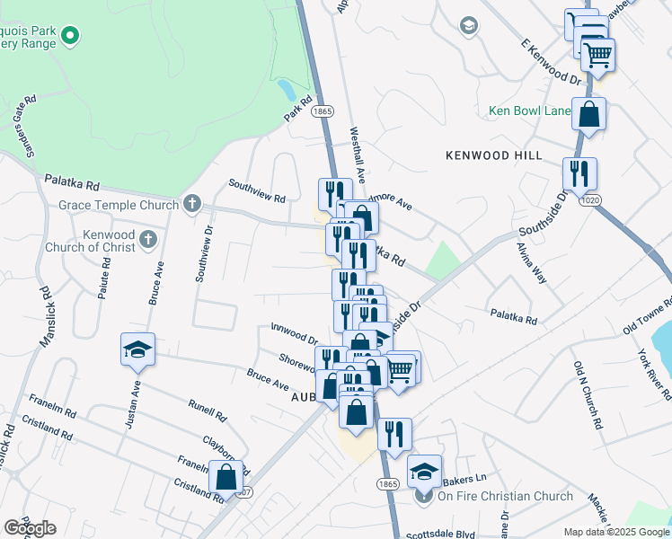 map of restaurants, bars, coffee shops, grocery stores, and more near 911 Westview Drive in Louisville