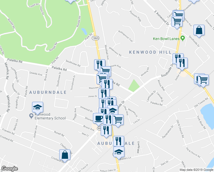 map of restaurants, bars, coffee shops, grocery stores, and more near 838 Glen Hollow Drive in Louisville