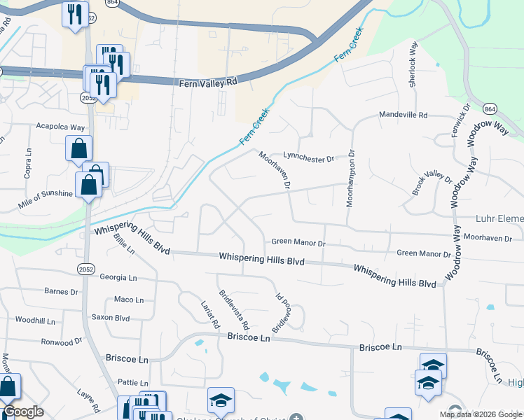 map of restaurants, bars, coffee shops, grocery stores, and more near 6905 Sandstone Boulevard in Louisville