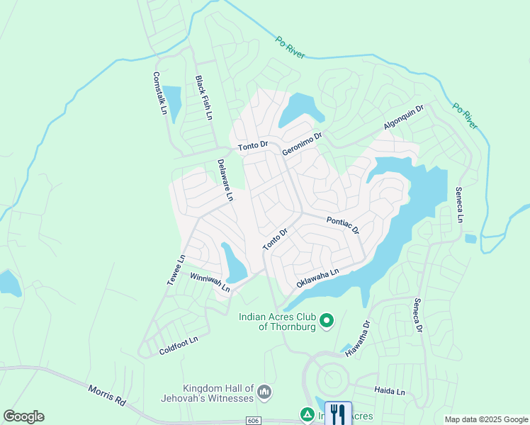 map of restaurants, bars, coffee shops, grocery stores, and more near Skiatook Lane in Spotsylvania County