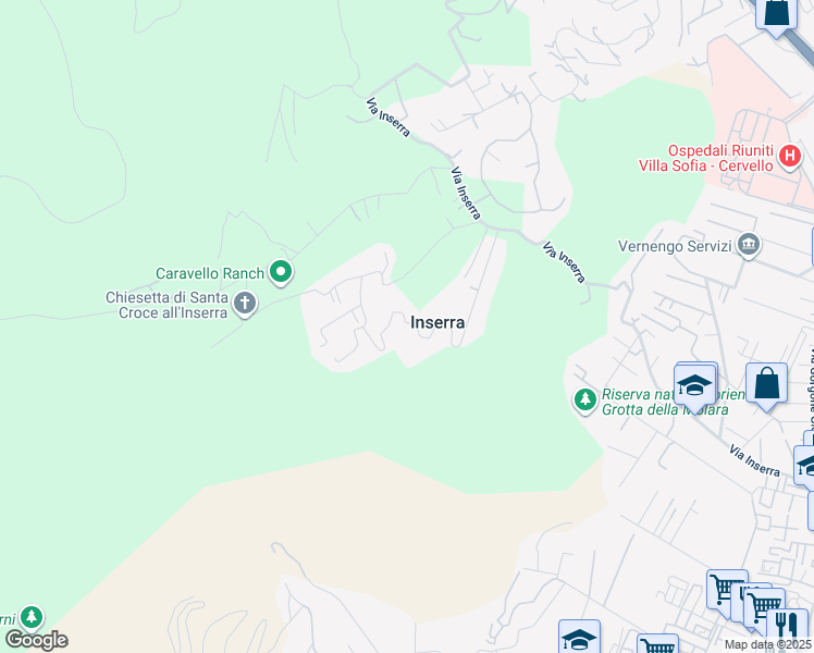 map of restaurants, bars, coffee shops, grocery stores, and more near 24 Via Marianna Coffa Caruso in Inserra