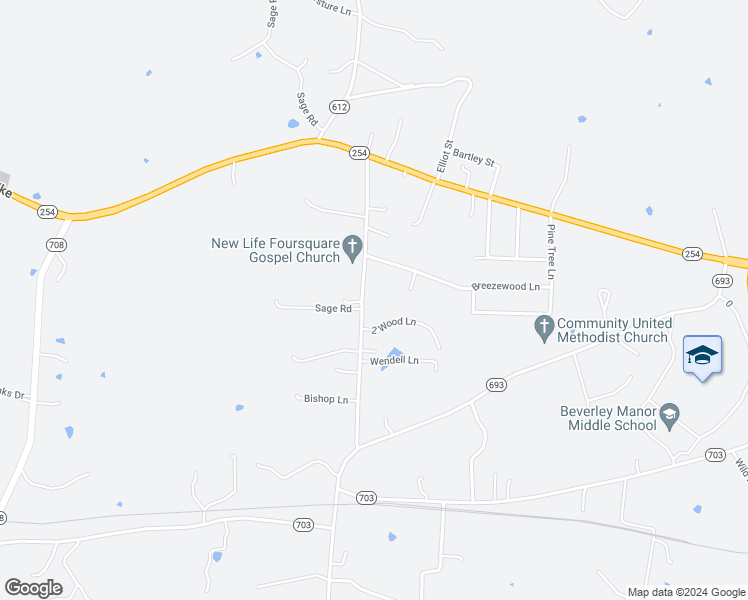 map of restaurants, bars, coffee shops, grocery stores, and more near 130 Wm Cousins Road in Staunton