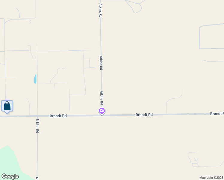 map of restaurants, bars, coffee shops, grocery stores, and more near 18370 Atkins Road in Lodi