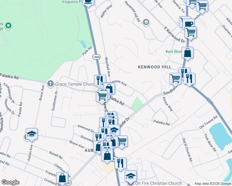 map of restaurants, bars, coffee shops, grocery stores, and more near 5506 Westhall Avenue in Louisville
