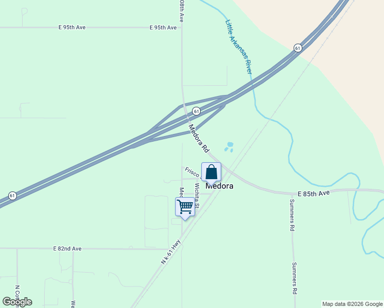 map of restaurants, bars, coffee shops, grocery stores, and more near 8704 Medora Road in Hutchinson