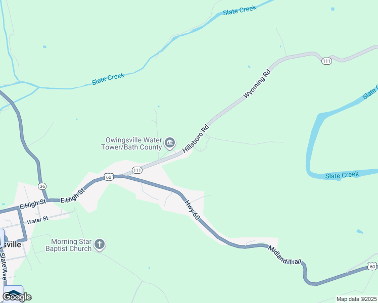 map of restaurants, bars, coffee shops, grocery stores, and more near 324 Wyoming Road in Owingsville