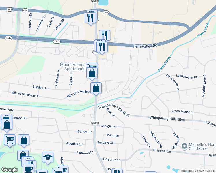 map of restaurants, bars, coffee shops, grocery stores, and more near 5517 New Hampshire Boulevard in Louisville