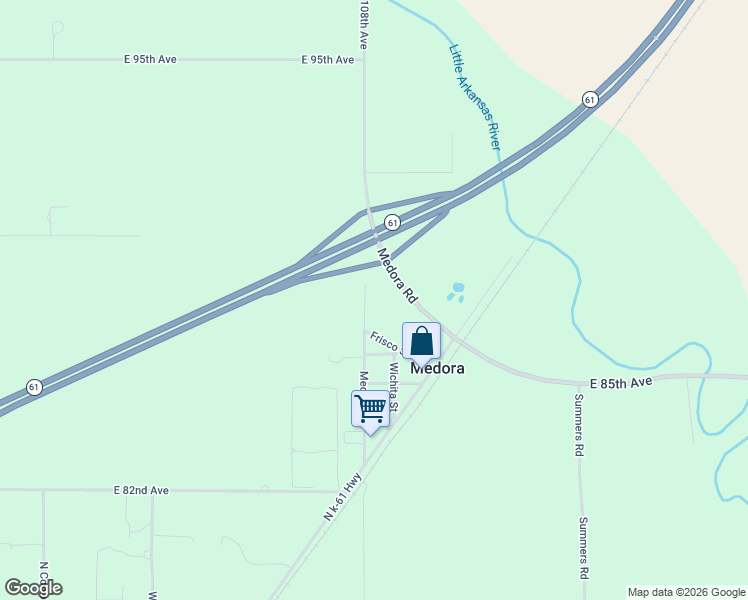 map of restaurants, bars, coffee shops, grocery stores, and more near 8704 Medora Road in Hutchinson