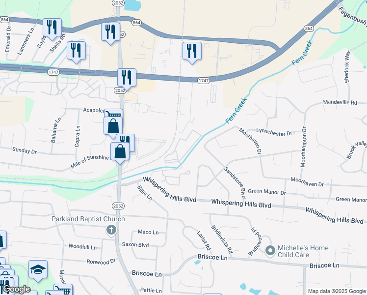 map of restaurants, bars, coffee shops, grocery stores, and more near 227 Flirtation Walk in Louisville