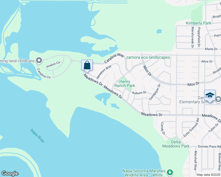 map of restaurants, bars, coffee shops, grocery stores, and more near 900 Severus Drive in Vallejo