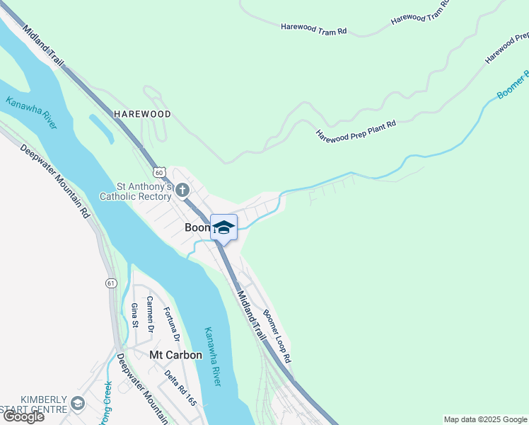 map of restaurants, bars, coffee shops, grocery stores, and more near 38 Maple Street in Boomer