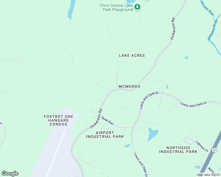 map of restaurants, bars, coffee shops, grocery stores, and more near 4160 Dickerson Road in Charlottesville