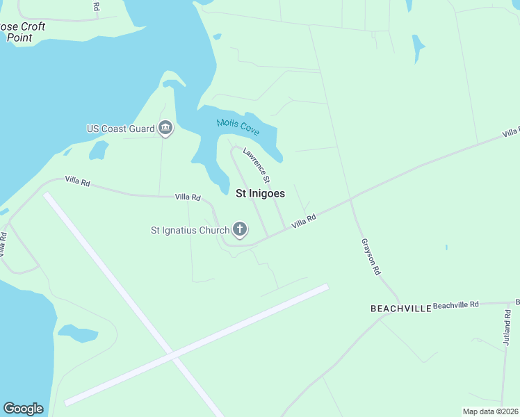 map of restaurants, bars, coffee shops, grocery stores, and more near 17646 Saint Inigoes Road in Saint Inigoes
