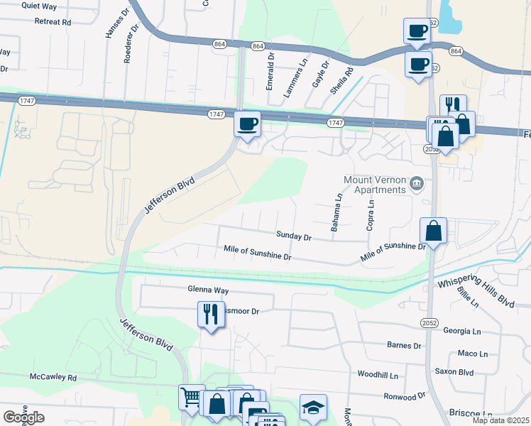 map of restaurants, bars, coffee shops, grocery stores, and more near 6700 Tamarind Court in Louisville