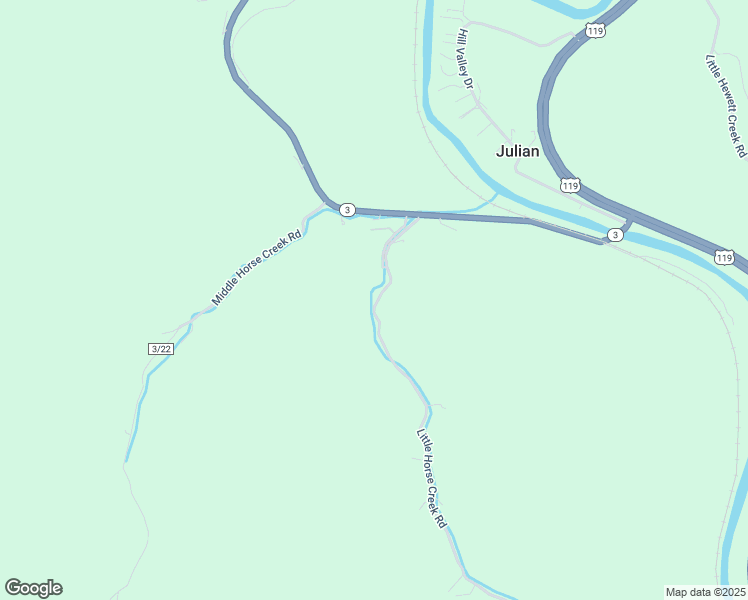 map of restaurants, bars, coffee shops, grocery stores, and more near Little Horse Creek Road in Julian