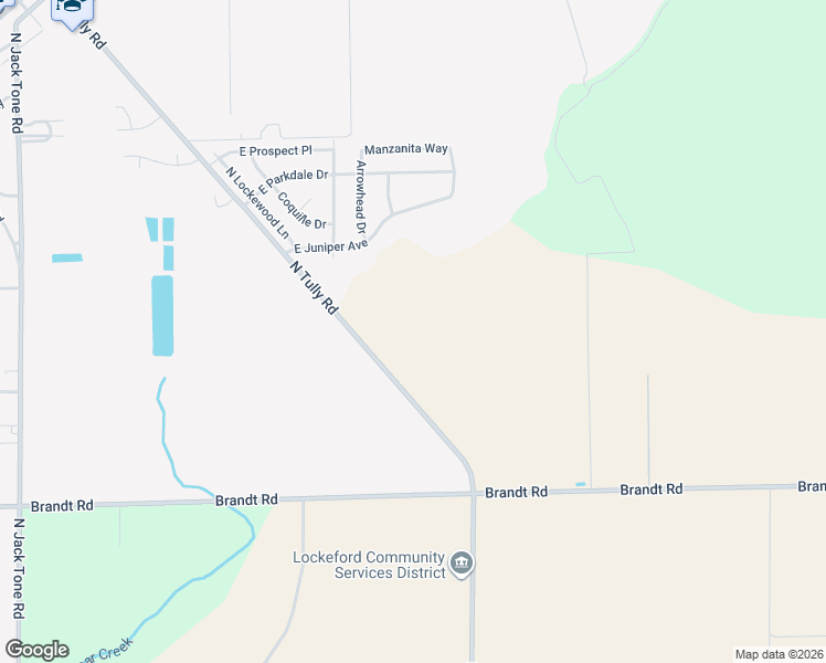 map of restaurants, bars, coffee shops, grocery stores, and more near 18400 North Tully Road in Lockeford