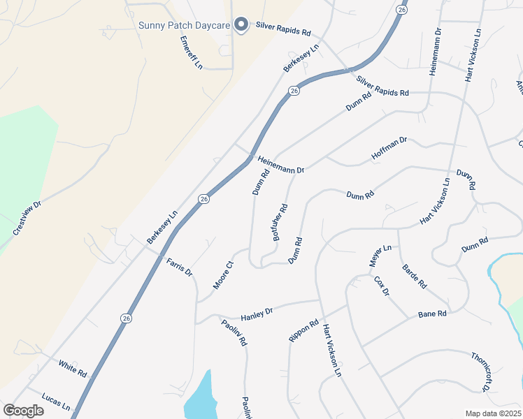 map of restaurants, bars, coffee shops, grocery stores, and more near 3229 Dunn Road in Valley Springs