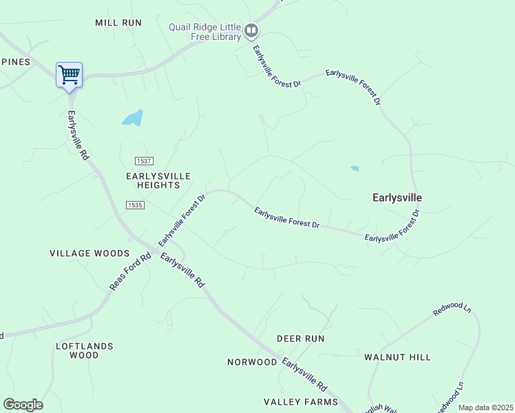 map of restaurants, bars, coffee shops, grocery stores, and more near 810 Roaming Bear Road in Earlysville