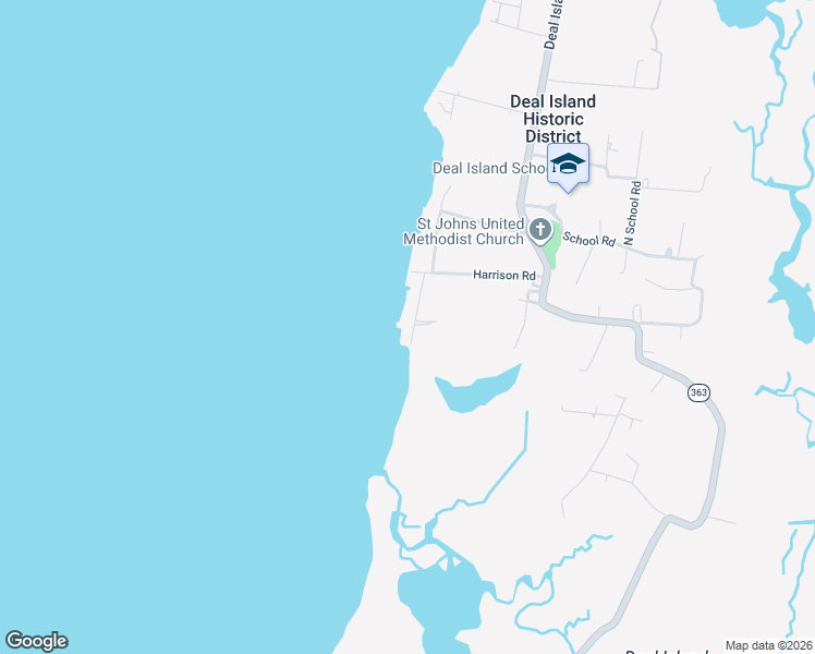 map of restaurants, bars, coffee shops, grocery stores, and more near 9790 Crowell Road in Deal Island Historic District