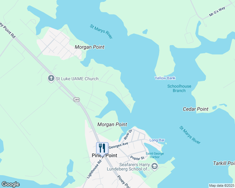 map of restaurants, bars, coffee shops, grocery stores, and more near 17846 Clarke Road in Tall Timbers
