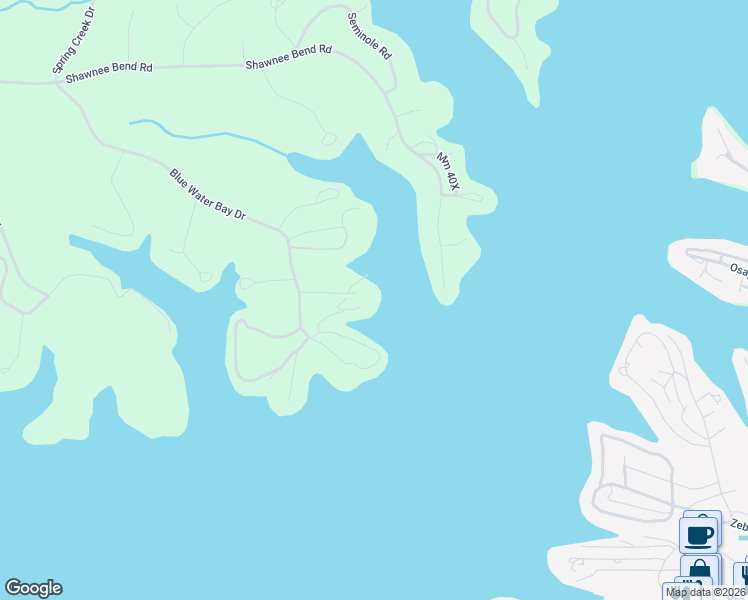 map of restaurants, bars, coffee shops, grocery stores, and more near 164 Sac Road in Sunrise Beach