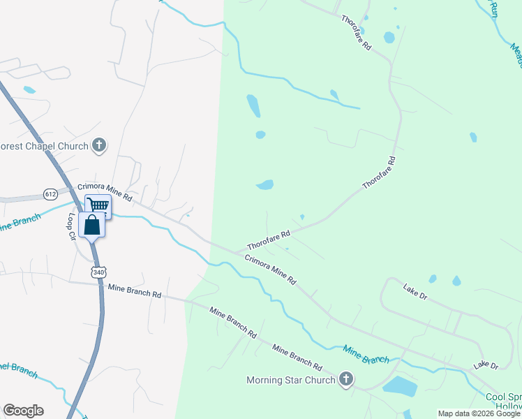 map of restaurants, bars, coffee shops, grocery stores, and more near 1019 Thorofare Road in Crimora