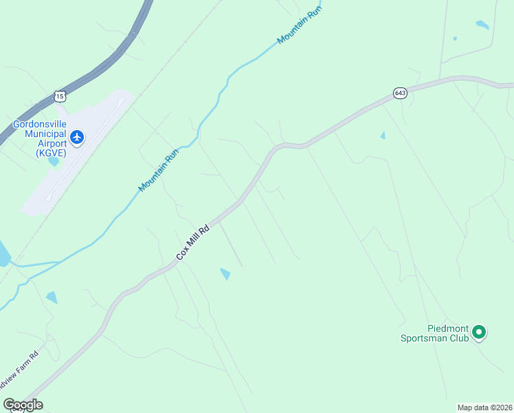 map of restaurants, bars, coffee shops, grocery stores, and more near 12544 Cox Mill Road in Gordonsville