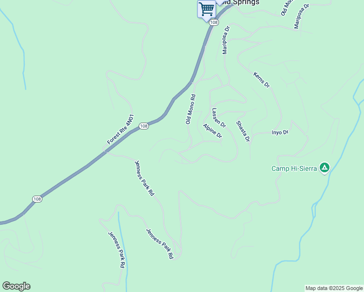 map of restaurants, bars, coffee shops, grocery stores, and more near 29386 Old Mono Rd in Long Barn