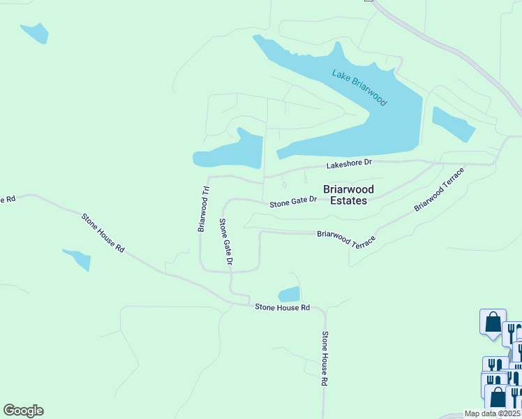 map of restaurants, bars, coffee shops, grocery stores, and more near 954 Stone Gate Drive in De Soto
