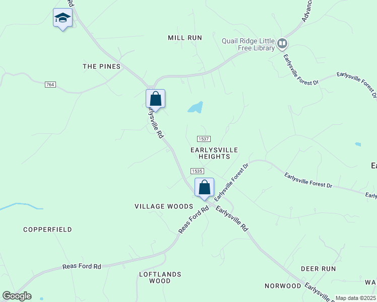 map of restaurants, bars, coffee shops, grocery stores, and more near 4230 Viewmont Road in Earlysville
