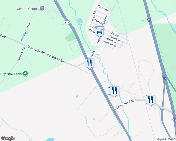 map of restaurants, bars, coffee shops, grocery stores, and more near 4731 Georgetown Rd in Lexington