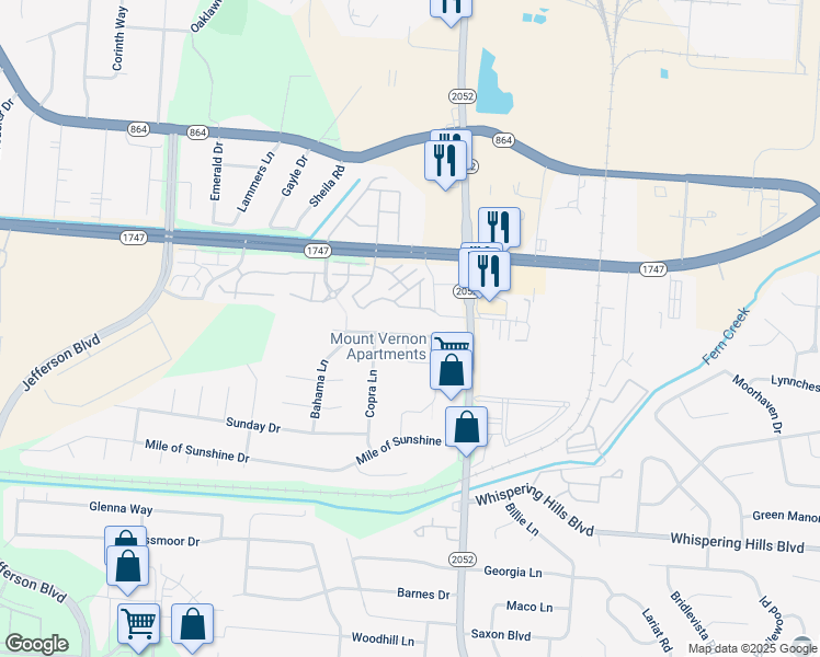 map of restaurants, bars, coffee shops, grocery stores, and more near 5109 Acapolca Way in Louisville