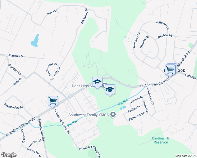 map of restaurants, bars, coffee shops, grocery stores, and more near 3202 Renwood Boulevard in Louisville