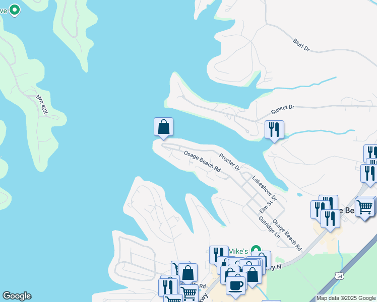 map of restaurants, bars, coffee shops, grocery stores, and more near 1271 Osage Beach Road in Osage Beach