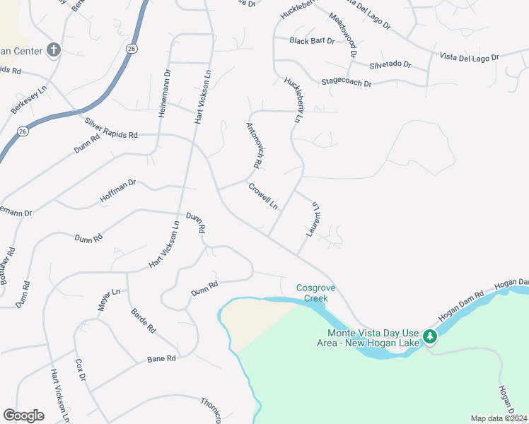 map of restaurants, bars, coffee shops, grocery stores, and more near 3320 Crowell Lane in Valley Springs